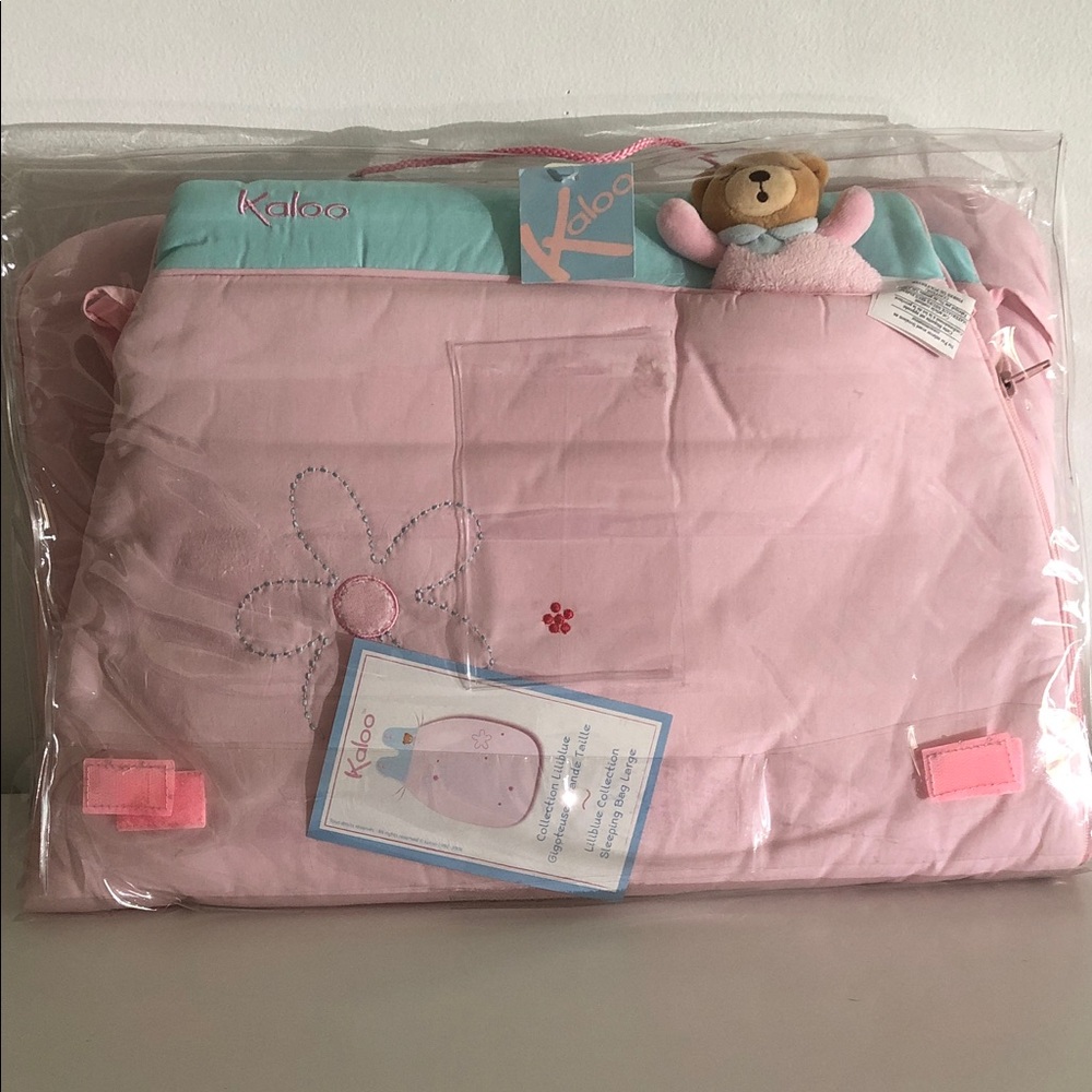 Kaloo pink and blue sleeping bag large 33 inches long NWT BOUTIQUE
